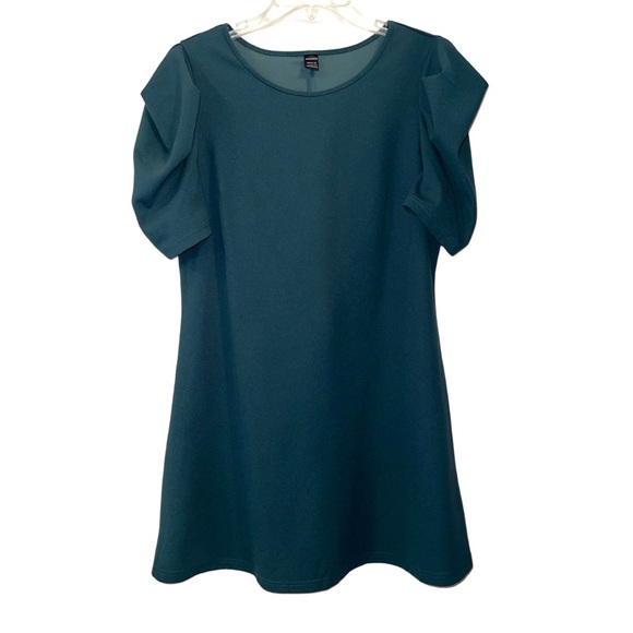 SHEIN Puff Sleeve Solid Mini Dress - Picture 2 of 9